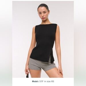 Abercrombie & Fitch Beige Ribbed Knit Top
